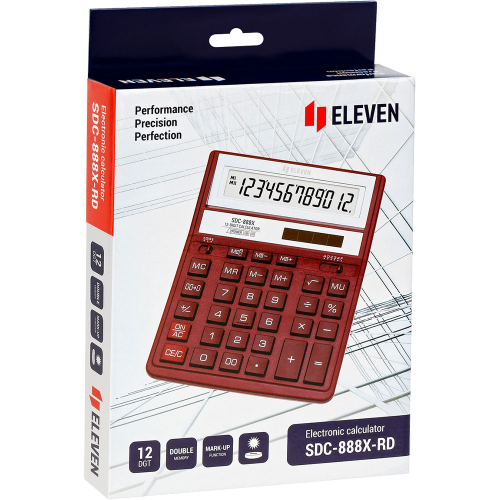 Калкулатор Eleven SDC 888XRD 12разр чрв, 1000000000043138 04 