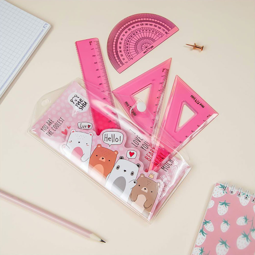 Set for drafting MESHU Beary Beary 4 pcs, 1000000000046404 04  — OK Office Set for drafting MESHU Beary Beary 4 pcs, 1000000000046404 04
