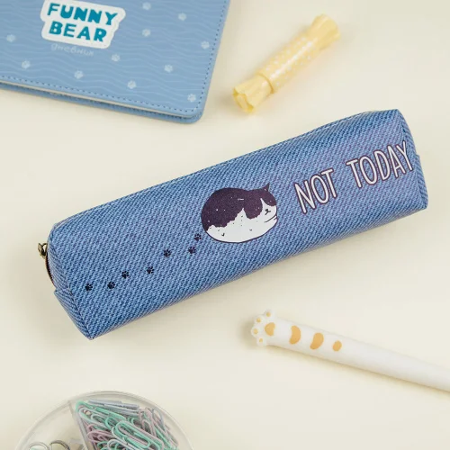 Pencilcase MESHU Not Today oval 1 zip, 1000000000046415 03 