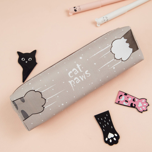 Pencilcase MESHU Paws oval 1 zip, 1000000000046416 04  — OK Office Pencilcase MESHU Paws oval 1 zip, 1000000000046416 04