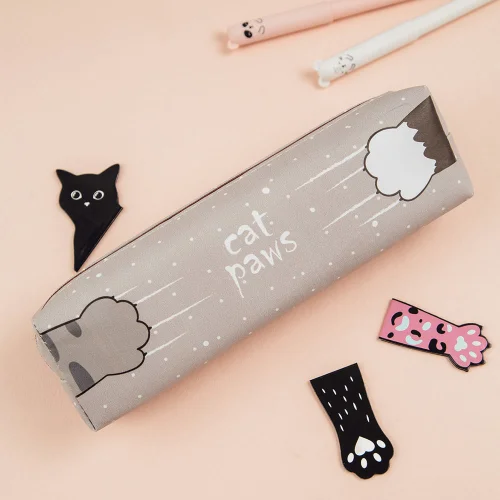 Pencilcase MESHU Paws oval 1 zip, 1000000000046416 04 