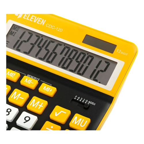 Calculator Eleven CDC120B 12digi Yellow, 1000000000048513 04  — OK Office Calculator Eleven CDC120B 12digi Yellow, 1000000000048513 04