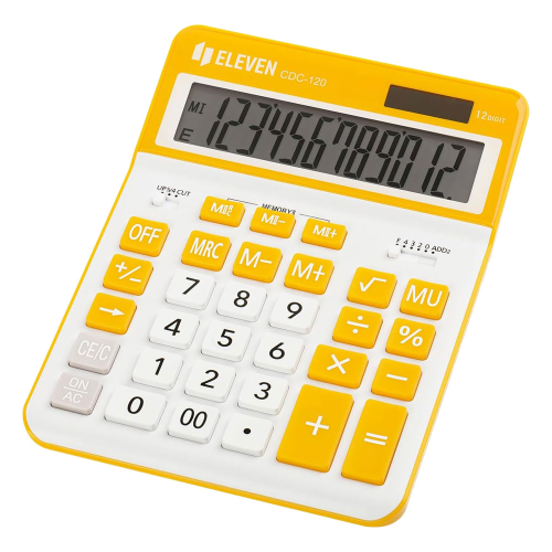 Calculator Eleven CDC120W 12digi Yellow, 1000000000048508 02  — OK Office Calculator Eleven CDC120W 12digi Yellow, 1000000000048508 02
