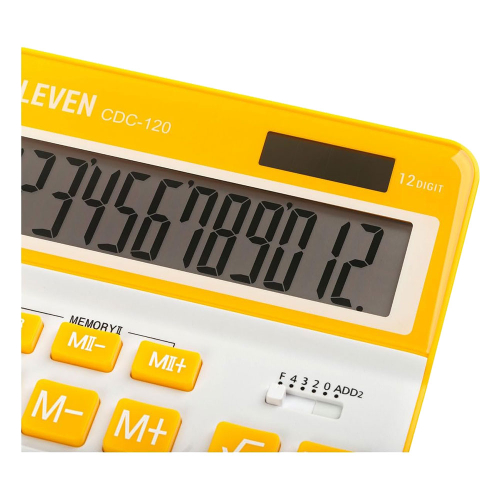 Calculator Eleven CDC120W 12digi Yellow, 1000000000048508 04  — OK Office Calculator Eleven CDC120W 12digi Yellow, 1000000000048508 04