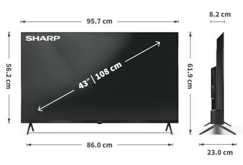 Смарт телевизор Sharp 43HP5265E 43' QLED 3840x2160, 2005905683272841 08 