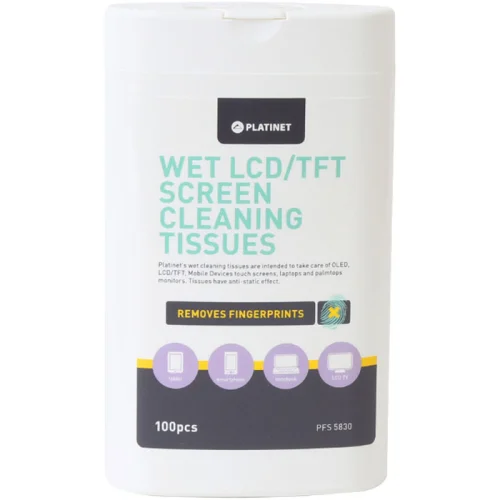 Platinet wet tissues for LCD 11x9,4cm, 1000000000041959