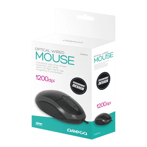 Omega OM06VB USB Mouse, Black, 1000000000045143 02 