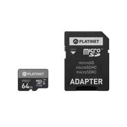 Памет Micro SD 64GB Platinet CL10 + Адап
