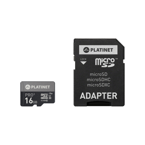 Памет Micro SD 16GB Platinet +адаптер, 1000000000050373 02 
