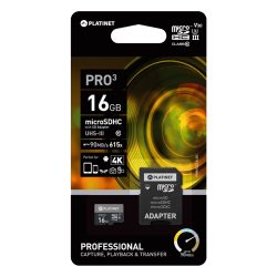 Памет Micro SD 16GB Platinet +адаптер