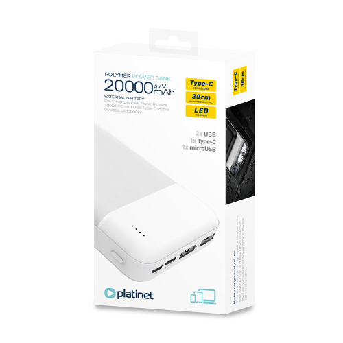 Platinet Power Bank706w 20000mAh Polymer, 1000000000041652 05  — OK Office Platinet Power Bank706w 20000mAh Polymer, 1000000000041652 05