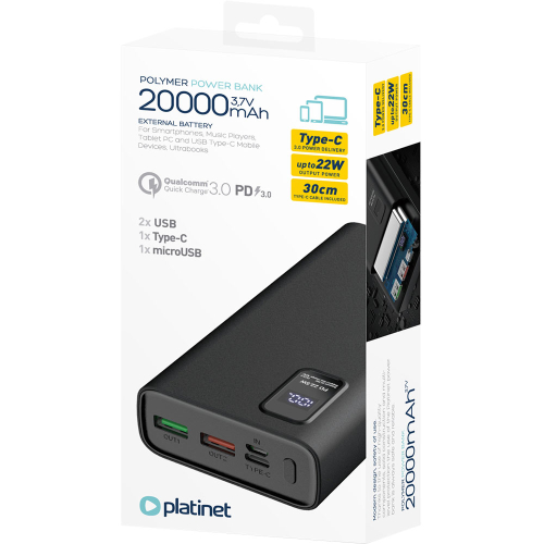 Platinet Power Bank 20000mAh Polymer, 1000000000041647 03  — OK Office Platinet Power Bank 20000mAh Polymer, 1000000000041647 03