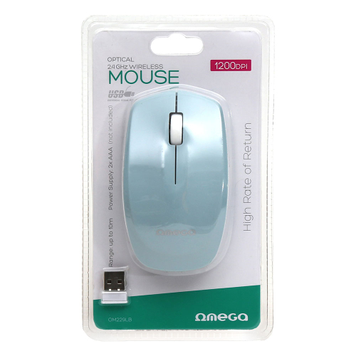 Omega OM229 Wireless Mouse, Blue, 1000000000047496 05  — OK Office Omega OM229 Wireless Mouse, Blue, 1000000000047496 05