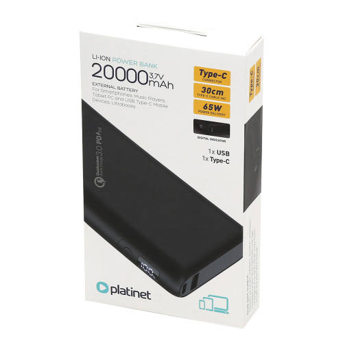 Platinet Power Bank 2065B 20000MAH Black, 1000000000045145 05 