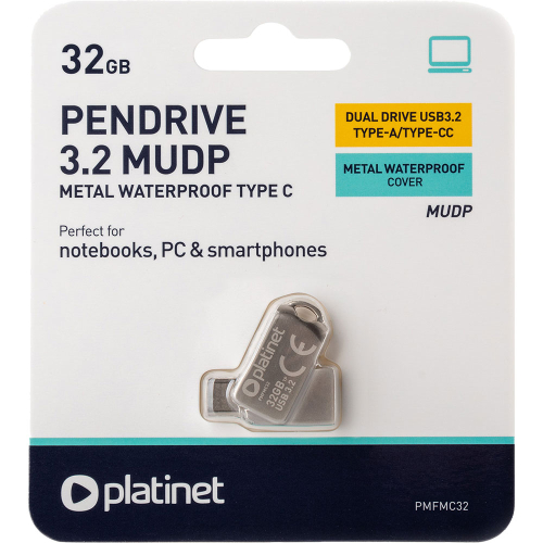 Памет USB/USB-C MUDP OTG 32GB Platinet, 1000000000047107 03  — OK Office Памет USB/USB-C MUDP OTG 32GB Platinet, 1000000000047107 03