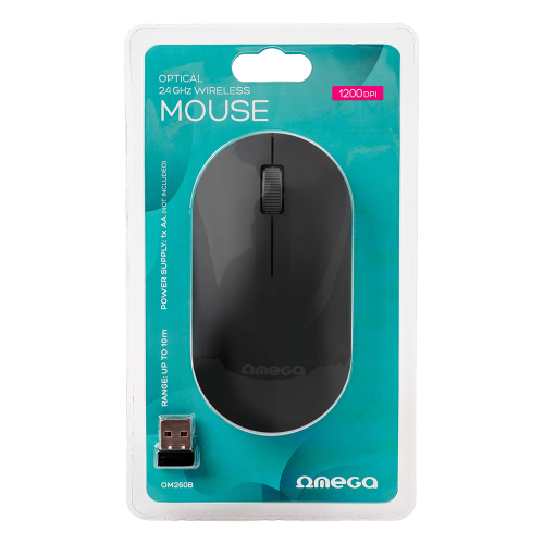 Omega OM260 Wireless Mouse, Black, 1000000000050365 06  — OK Office Omega OM260 Wireless Mouse, Black, 1000000000050365 06