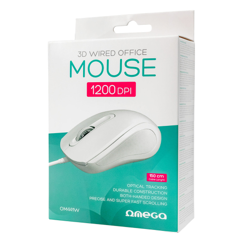 Мишка Omega OM441W USB бял, 1000000000050371 05 