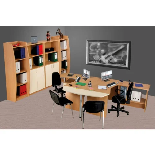 ОК Curved desk R 138/68/74 cherry, 1000000000006844 02 