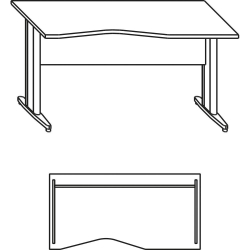 ОК Curved desk Gr 158/68/74 beige