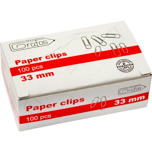 Paper clips Grafos 33mm nickel 100 pcs, 1000000000042400 02 