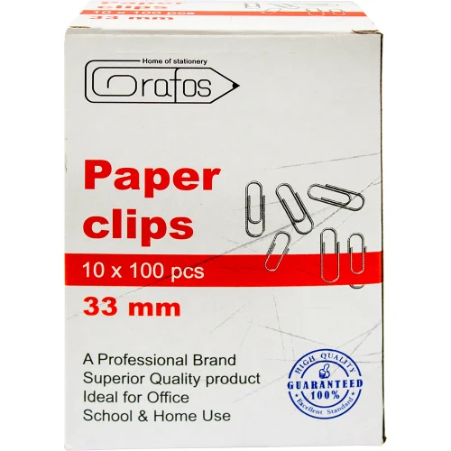 Paper clips Grafos 33mm nickel 100 pcs, 1000000000042400 03 