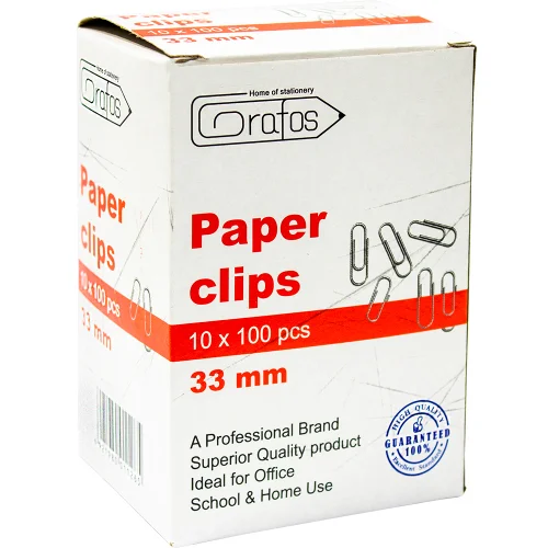 Paper clips Grafos 33mm nickel 100 pcs, 1000000000042400 04 