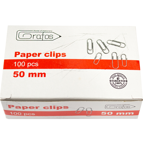 Paper clips Grafos 50mm nickel 100 pcs, 1000000000042500 03 