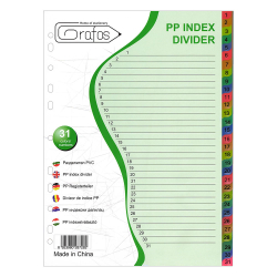 Grafos PVC divider A4 31 colors/numbers
