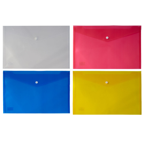 Folder pocket button Grafos A4 clear, 1000000010000338 02 