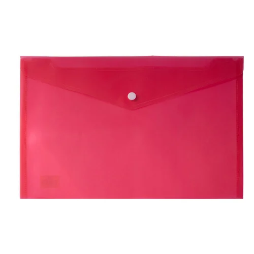 Folder pocket button Grafos A4 red, 1000000000005074