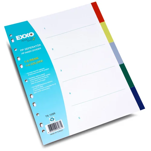 Разделител PVC Exxo A4 5 цвята, 1000000000001380