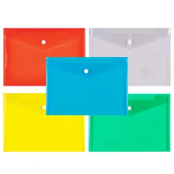 Folder pocket button A5 clear color