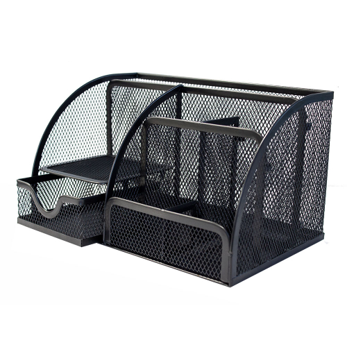 Органайзер за бюро 7 отд. метален черен, 1000000000043505 02 