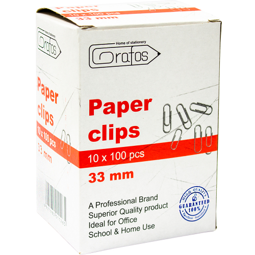 Paper clips Grafos 33mm nickel 100 pcs, 1000000000042400 04 