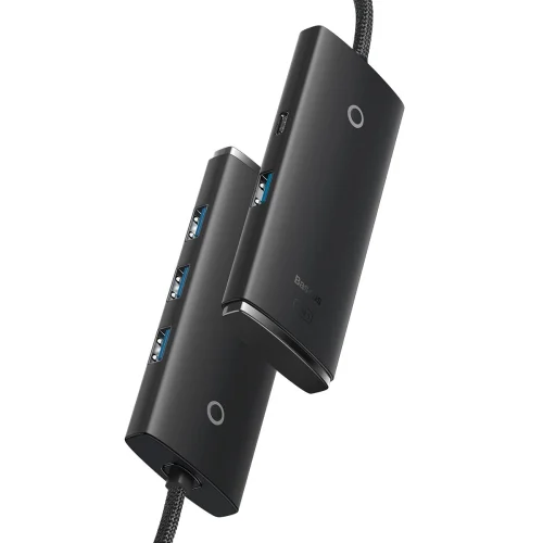 USB hub Baseus WKQX030101 USB-A Lite series 4 in 1, black, 2006932172606206 02 