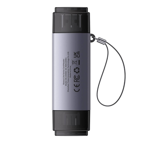 Четец на карти Baseus Lite Series USB-A & Type-C към SD/TF WKQX060113, сив, 2006932172608200 03 