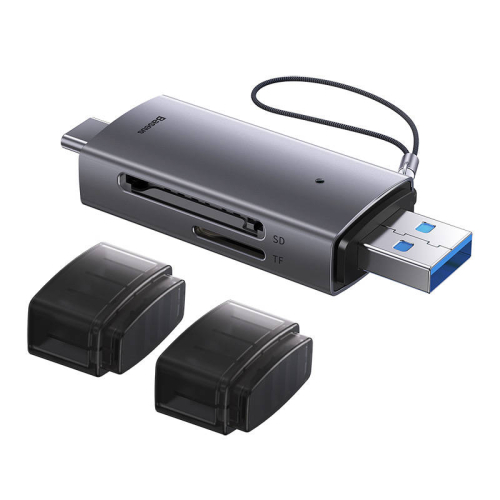 Четец на карти Baseus Lite Series USB-A & Type-C към SD/TF WKQX060113, сив, 2006932172608200 04 