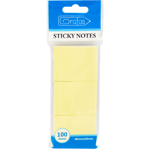 Sticky notes 50/40 yellow pastel 3pcs, 1000000000006442