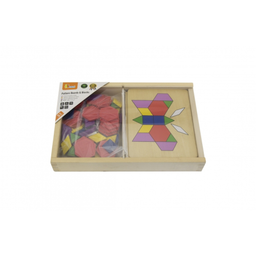 Дървена цветна мозайка Viga Toys Геометрични форми, 3+ години , 2006934510500290 03 