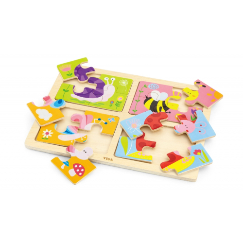 Viga toys Wooden puzzle set  Field animals, 12+ months, 2006934510501891 02 