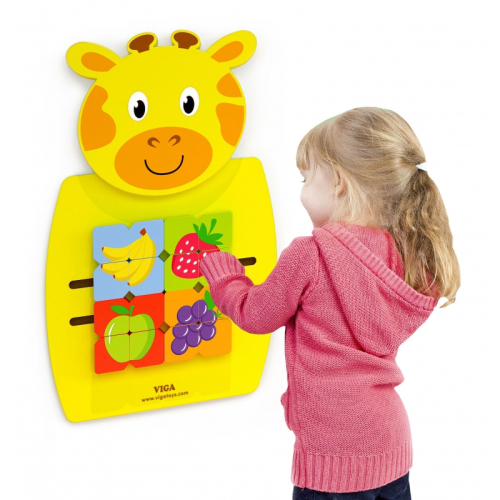 Дървена игра за стена Viga Toys Пъзел Жираф, 1+ години, 2006934510506803 02 