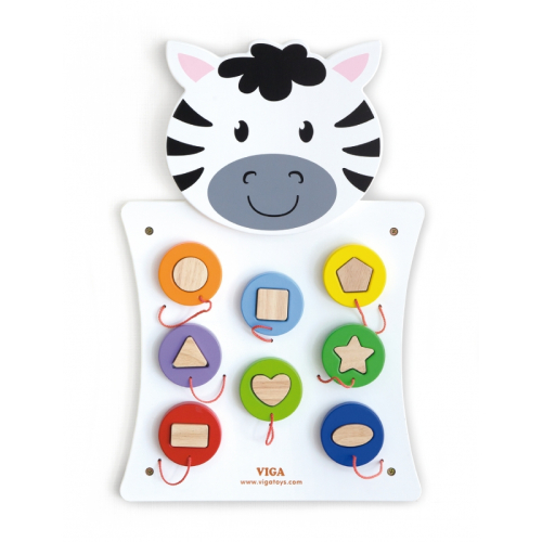 Дървена игра за стена Viga Toys Зебра Форми, 1+ години, 2006934510506810 02 