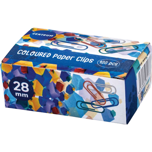 Paper clips Centrum 28mm colorful 100pcs, 1000000000004141 02  — OK Office Paper clips Centrum 28mm colorful 100pcs, 1000000000004141 02