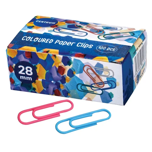 Paper clips Centrum 28mm colorful 100pcs, 1000000000004141