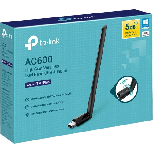 Wireless net. adapter TP-Link T2U PLUS, 1000000000045409 04 