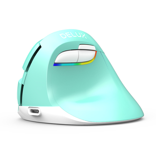 Вертикална безжична мишка Delux M618mini, мента, 2006938820405450 04  — OK Office Вертикална безжична мишка Delux M618mini, мента, 2006938820405450 04