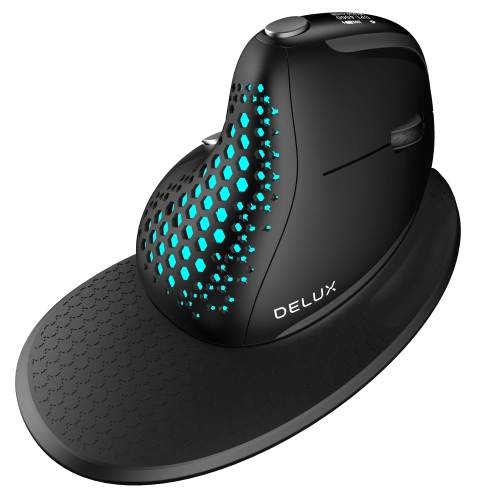 Wireless Vertical Mouse Delux Seeker M618XSD, Black, 2006938820409854