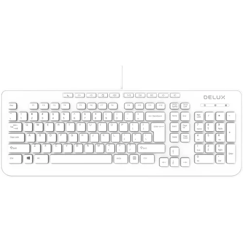 Delux keyboard OM-02U USB white, 1000000000040250