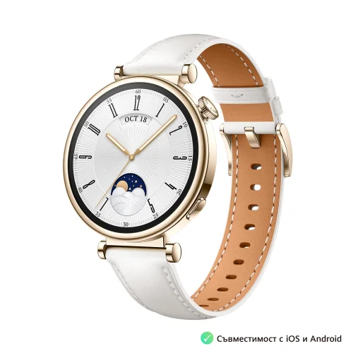 Smart watch Huawei GT4 Aurora-B19L White Leather, 2006942103105067 02 