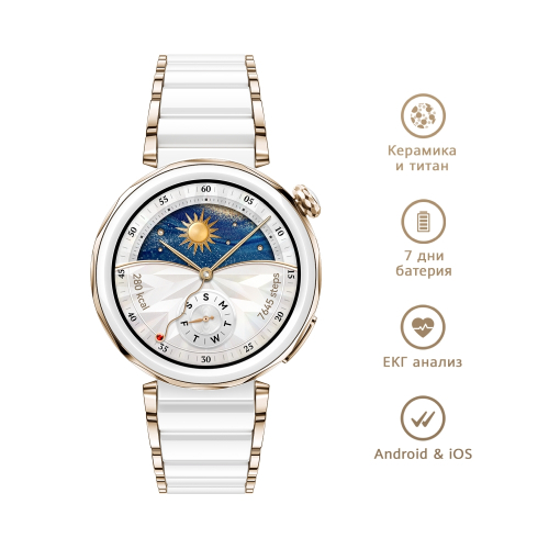 Смарт часовник Huawei Watch GT5 Pro, BT 42mm, бяла керамика, 2006942103134319 04 